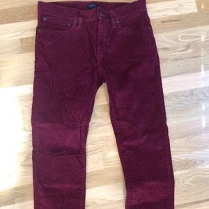 J crew red corduroy pants.